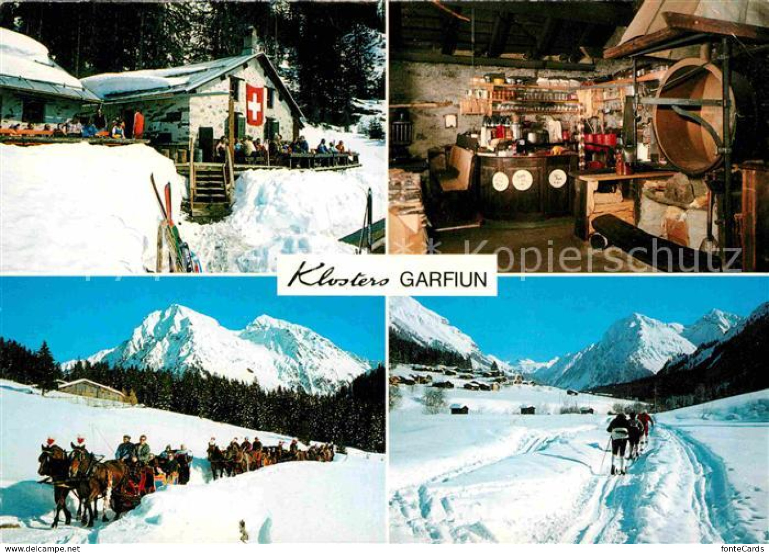 12785292 Klosters GR Alp Garfiun Urchiges Huettenbeizli Langlauf Pferdeschlitten - Other & Unclassified