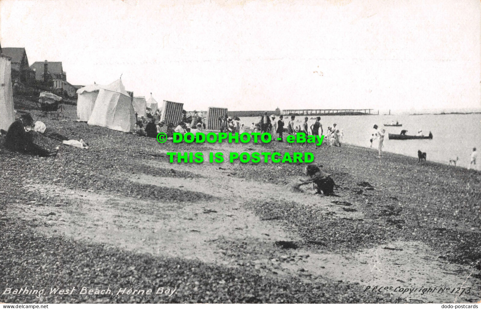 R532445 Bathing West Beach. Herne Bay. G. S. J. Card - Wereld