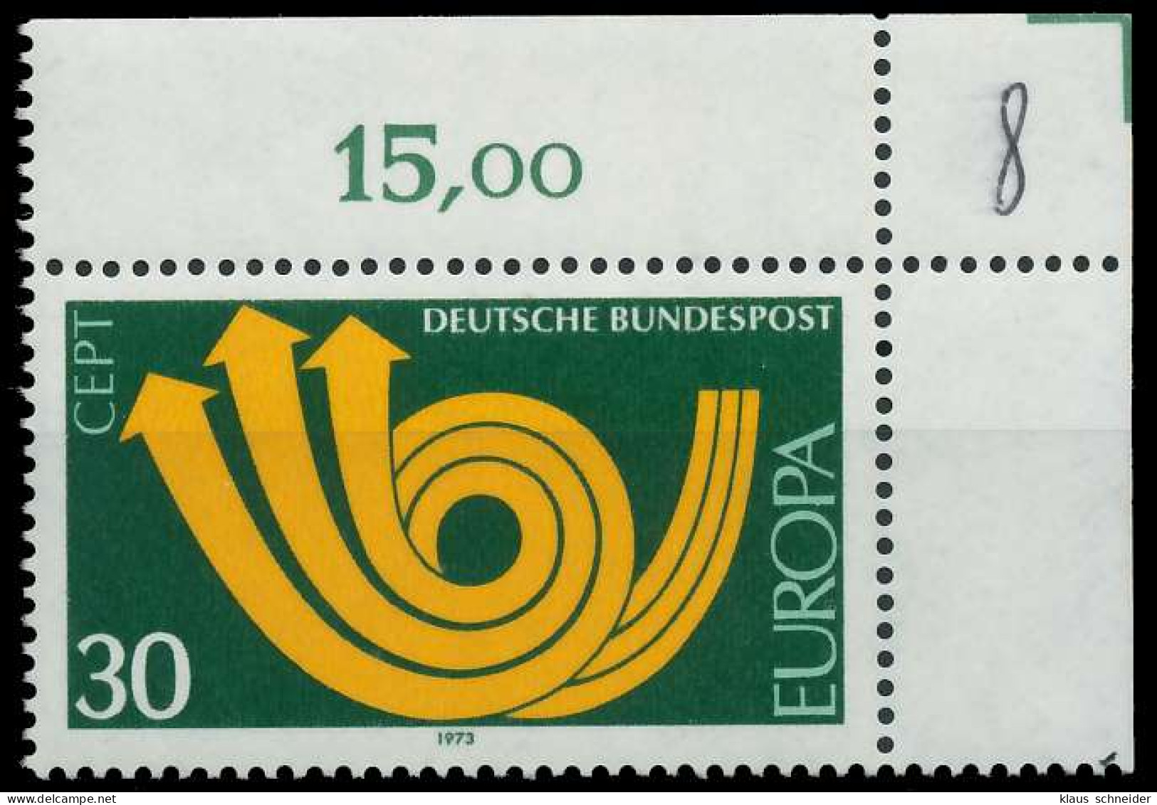 BRD BUND 1973 Nr 768 Postfrisch ECKE-ORE X5FA956 - Neufs