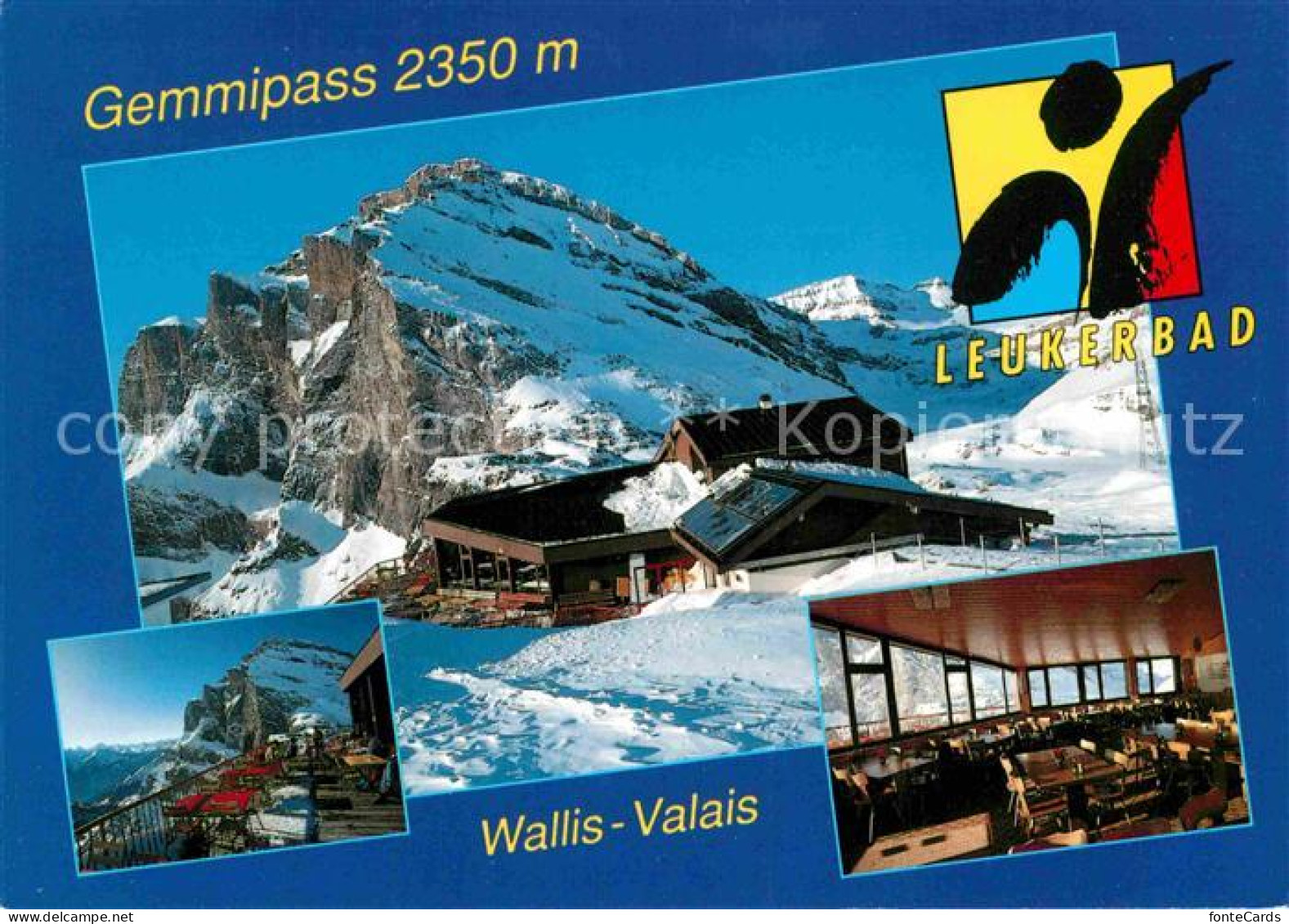 12783941 Leukerbad Gemmipass Panorama Restaurant Wildstrubel Wintersportplatz Le - Sonstige & Ohne Zuordnung