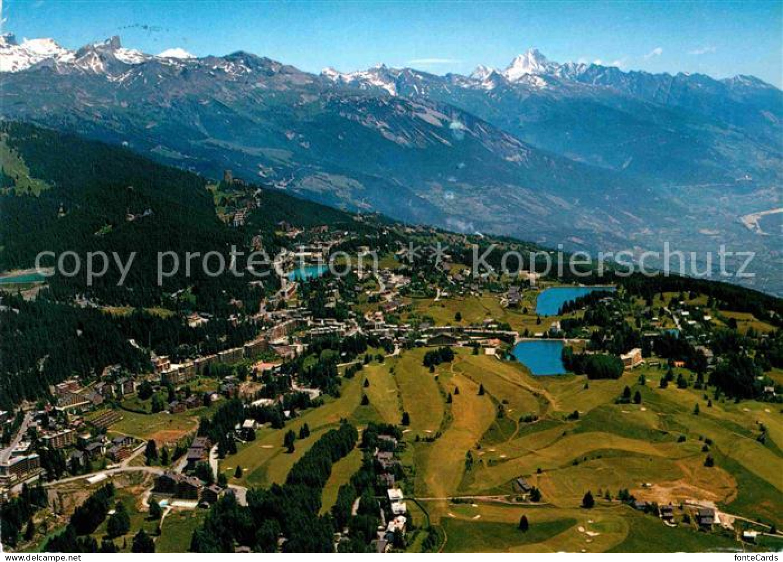 12783922 Crans-Montana Alpenpanorama Fliegeraufnahme Crans-sur-Sierre  - Other & Unclassified