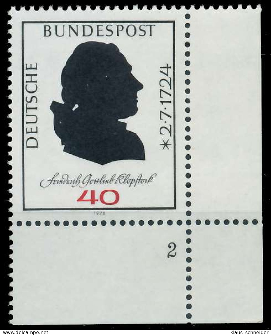 BRD BUND 1974 Nr 809 Postfrisch FORMNUMMER 2 S231532 - Neufs