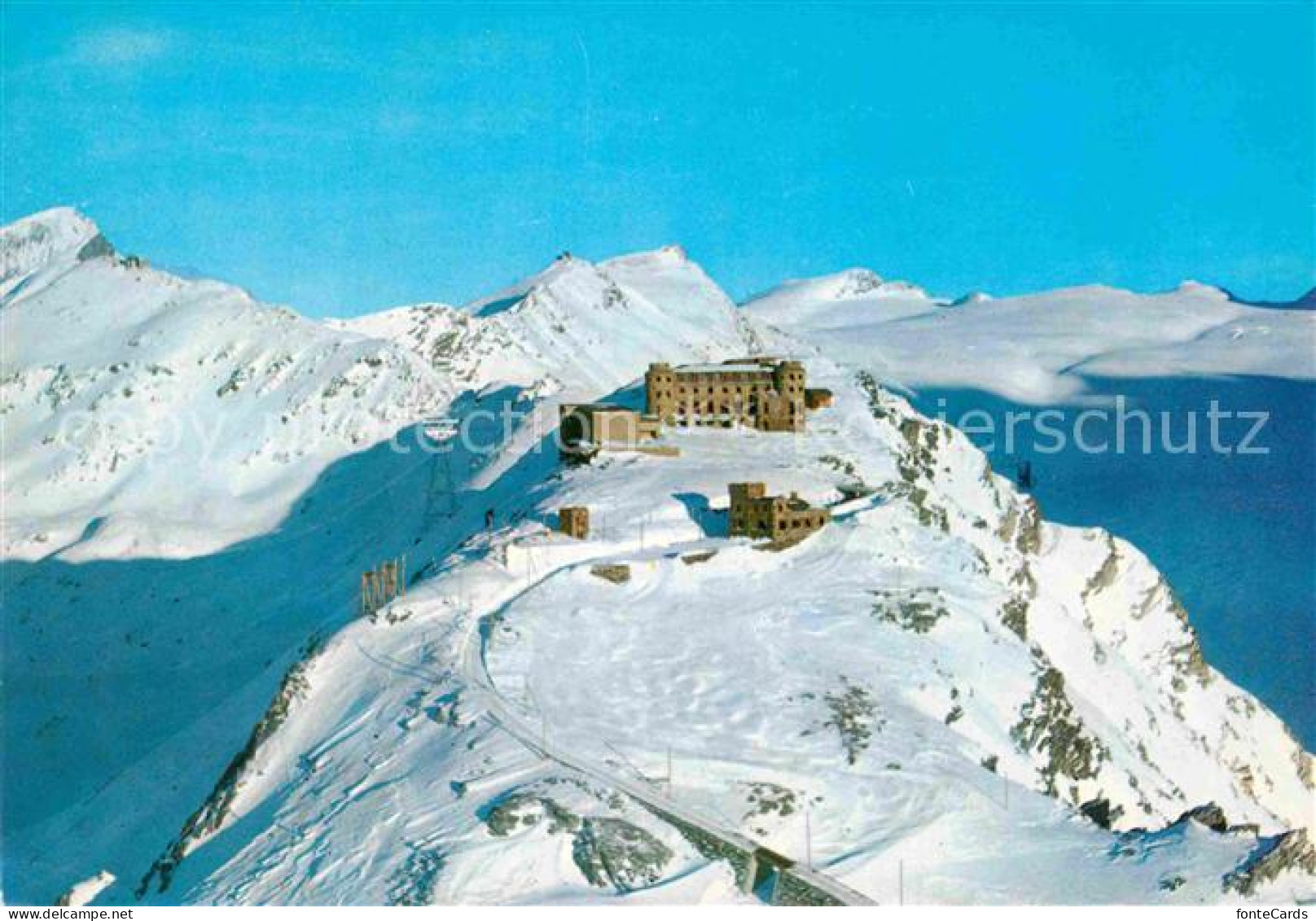 12781911 Gornergrat Zermatt Berghotel Winterpanorama Alpen Fliegeraufnahme Gorne - Sonstige & Ohne Zuordnung