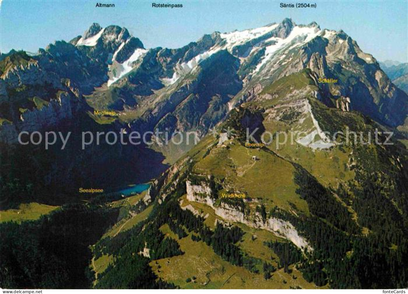 12780423 Seealpsee Panorama Alpstein Appenzeller Alpen Fliegeraufnahme Seealpsee - Other & Unclassified