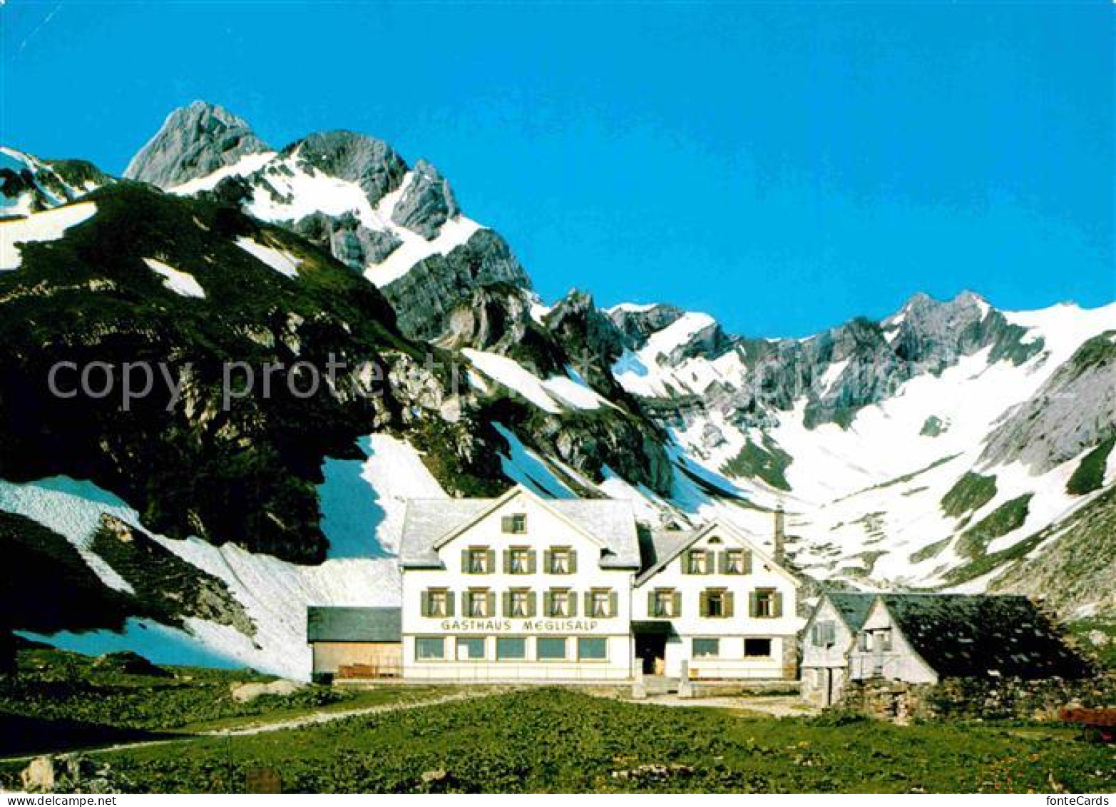 12780411 Weissbad Berggasthaus Meglisalp Mit Altmann Und Lisengrat Appenzeller A - Other & Unclassified