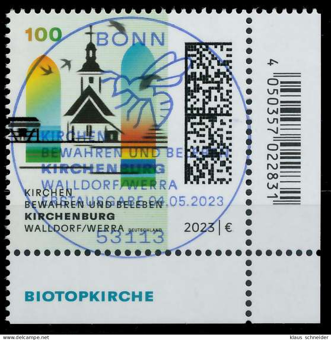 BRD BUND 2023 Nr 3767 ESST Zentrisch Gestempelt ECKE-URE X61EC56 - Used Stamps