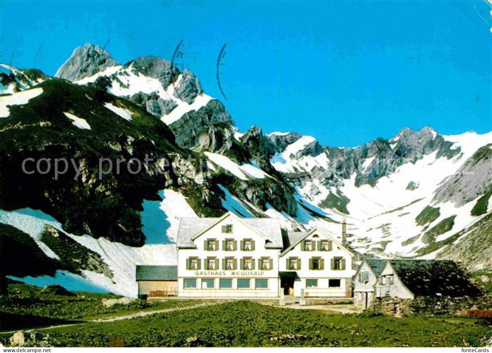 12780208 Appenzell IR Berggasthaus Meglisalp Mit Altmann Und Lisengrat Appenzell - Other & Unclassified