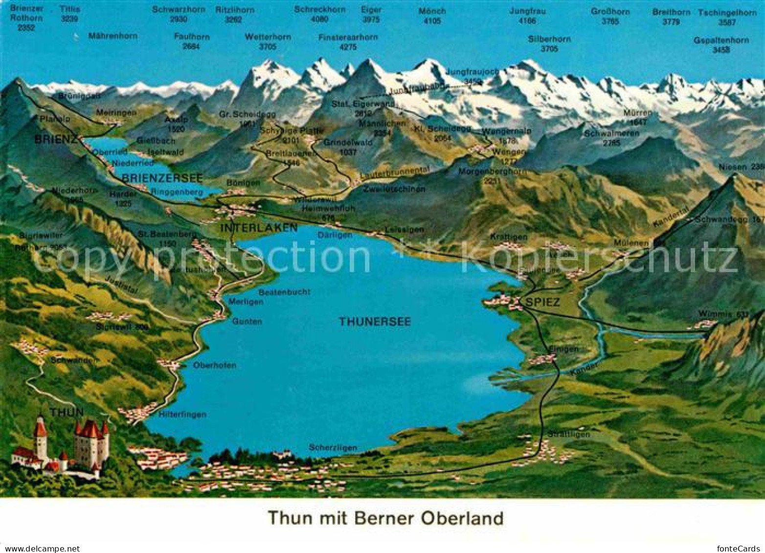 12780174 Thun BE Und Umgebung Berner Oberland Berner Alpen Aus Der Vogelperspekt - Otros & Sin Clasificación