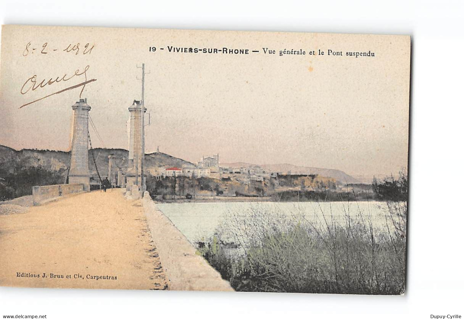 VIVIERS SUR RHONE - Vue Générale Et Le Pont Suspendu - Très Bon état - Viviers