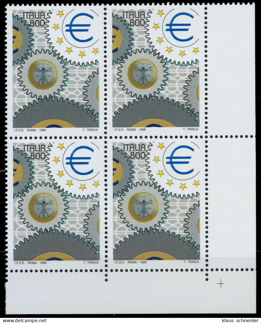 ITALIEN 1998 Nr 2603 Postfrisch VIERERBLOCK ECKE-URE X61F2A2 - 1991-00: Mint/hinged