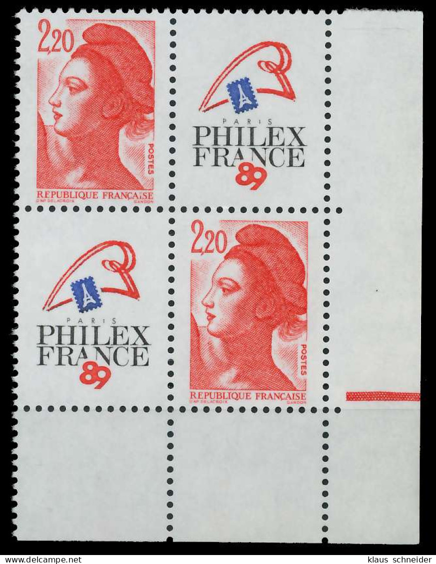 FRANKREICH 1985 Nr 2510AIZf-VB1 Postfrisch VIERERBLOCK X625382 - Ungebraucht