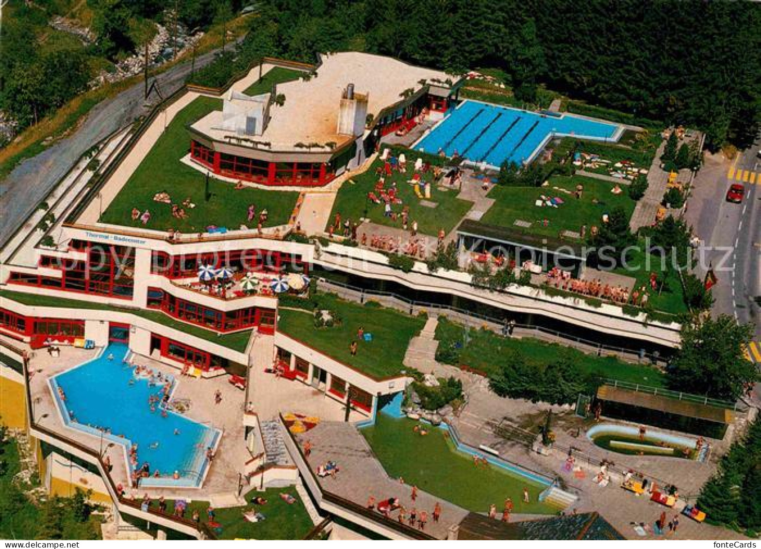 12778768 Leukerbad Thermal Badecenter Fliegeraufnahme Leukerbad - Sonstige & Ohne Zuordnung