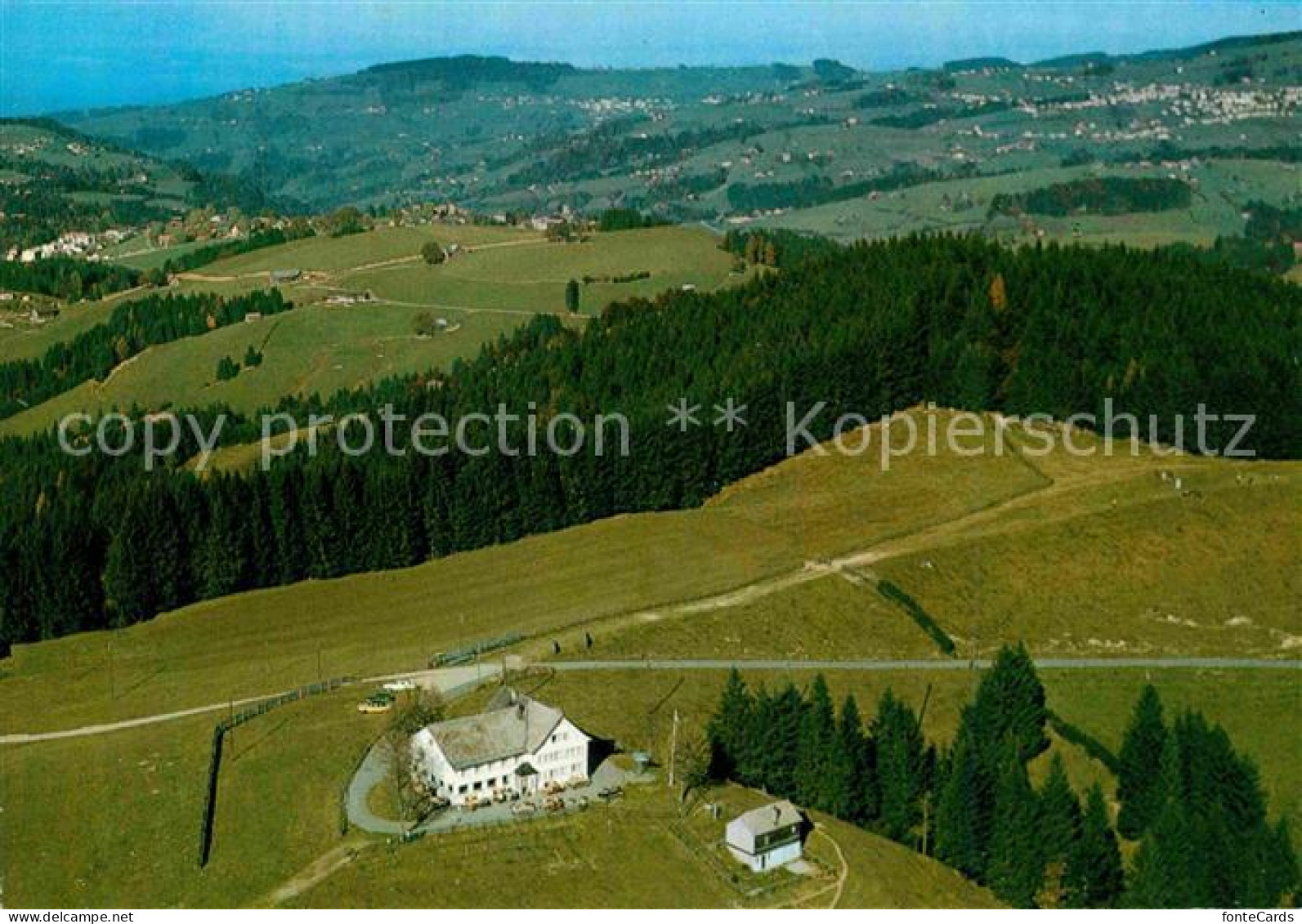 12778741 Gais AR Gasthaus Gaebris Blick Nach Trogen Eggersriet Rehetobel Flieger - Autres & Non Classés