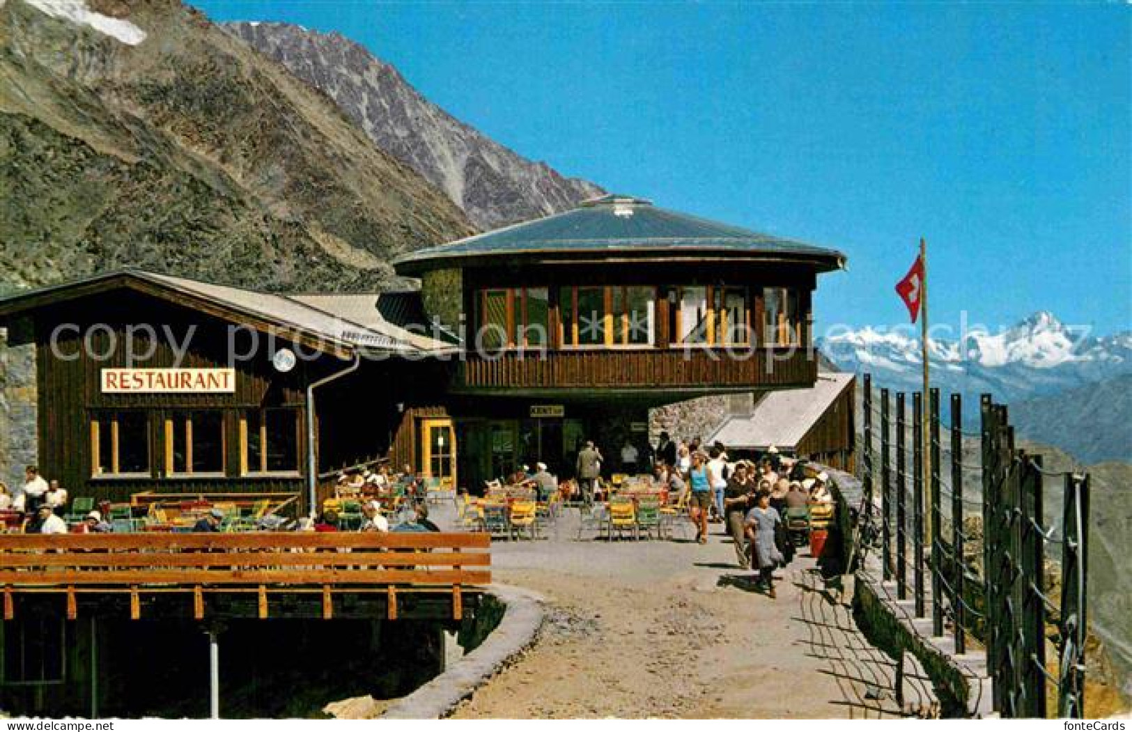 12778740 Saas-Fee Bergsteigerheim Restaurant Laengfluh Fernsicht Alpen Saas-Fee - Sonstige & Ohne Zuordnung