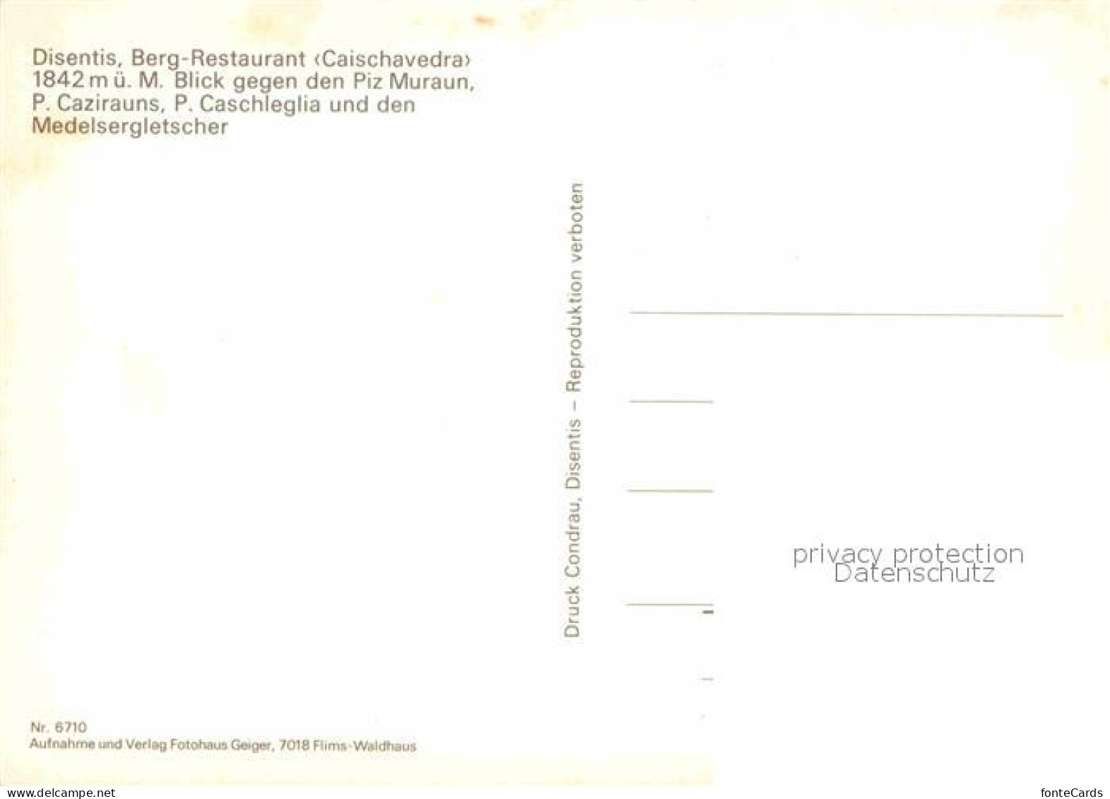 12770423 Disentis GR Bergrestaurant Caischavreda Mit Piz Maurun Und Medelserglet - Sonstige & Ohne Zuordnung