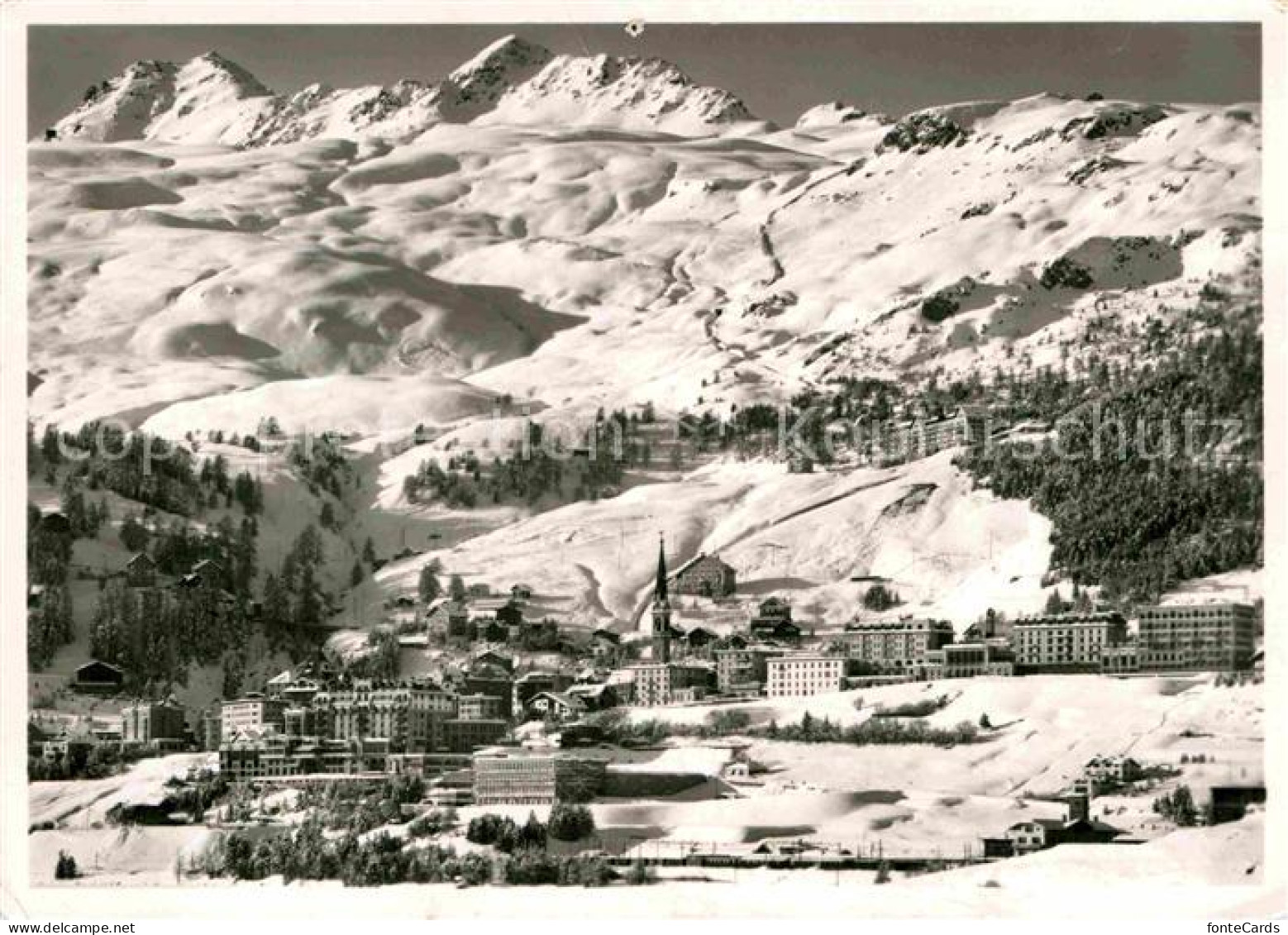 12769834 St Moritz Dorf GR Winterpanorama Mit Corviglia Und Piz Nair Albula Alpe - Autres & Non Classés