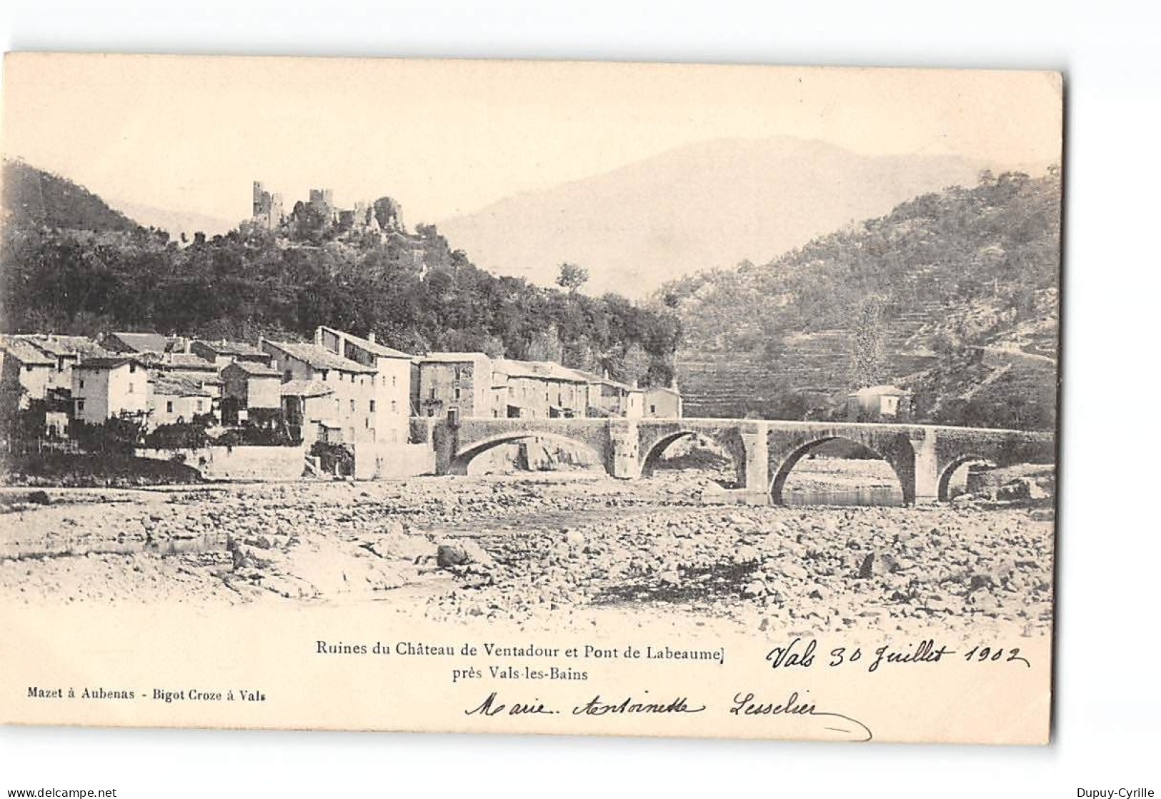 Ruines Du Château De VENTADOUR Et Pont De Labeaume Près Vals Les Bains - Très Bon état - Other & Unclassified