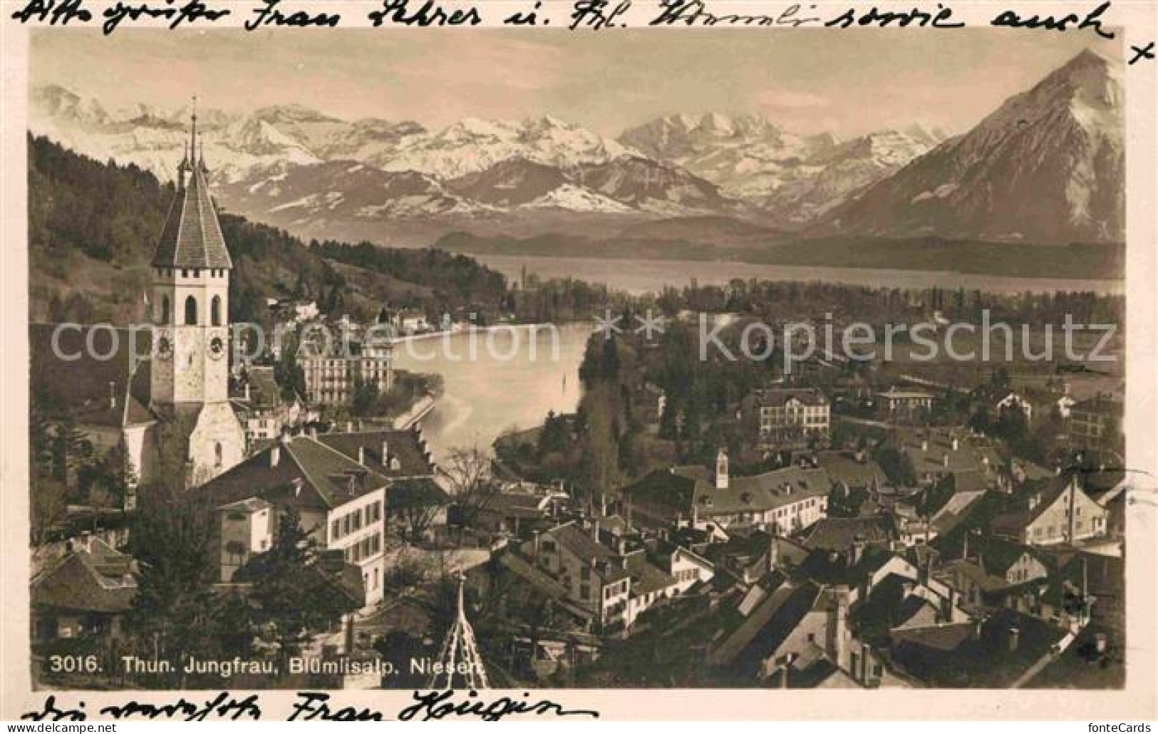 12769471 Thun BE Mit Jungfrau Bluemlisalp Niesen Thun - Andere & Zonder Classificatie