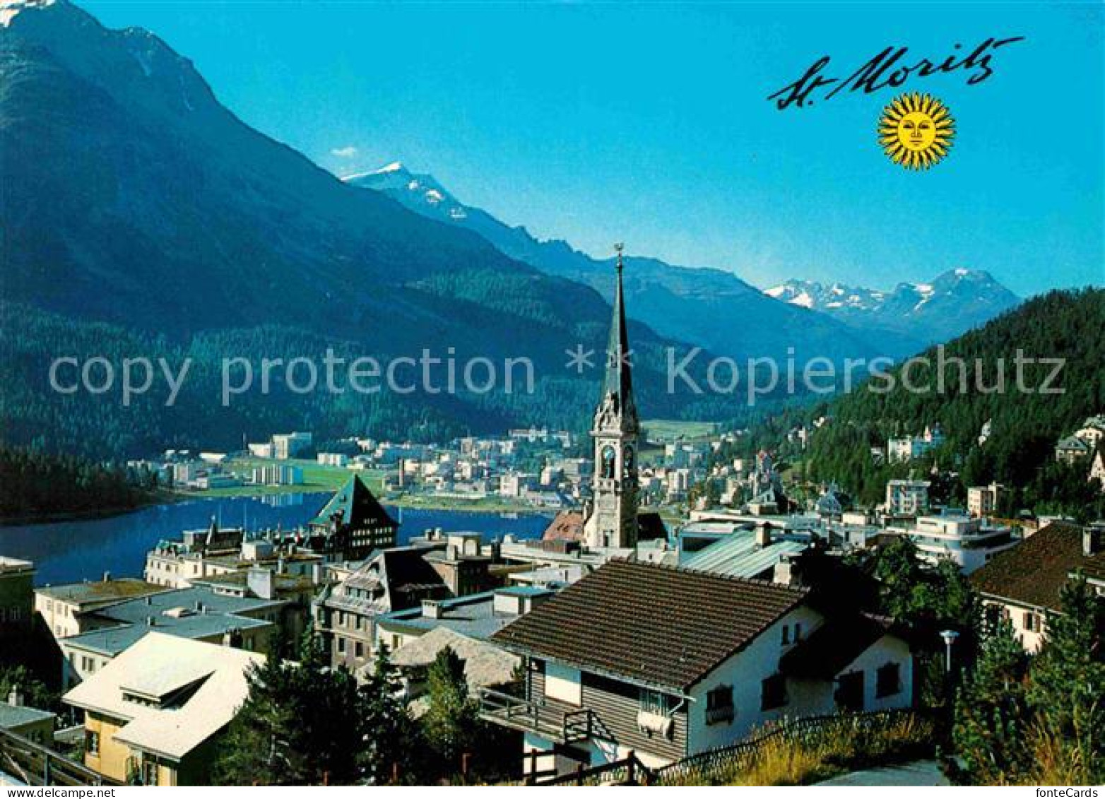 12769420 St Moritz Dorf GR Panorama See Und Piz Corvatsch St Moritz - Altri & Non Classificati