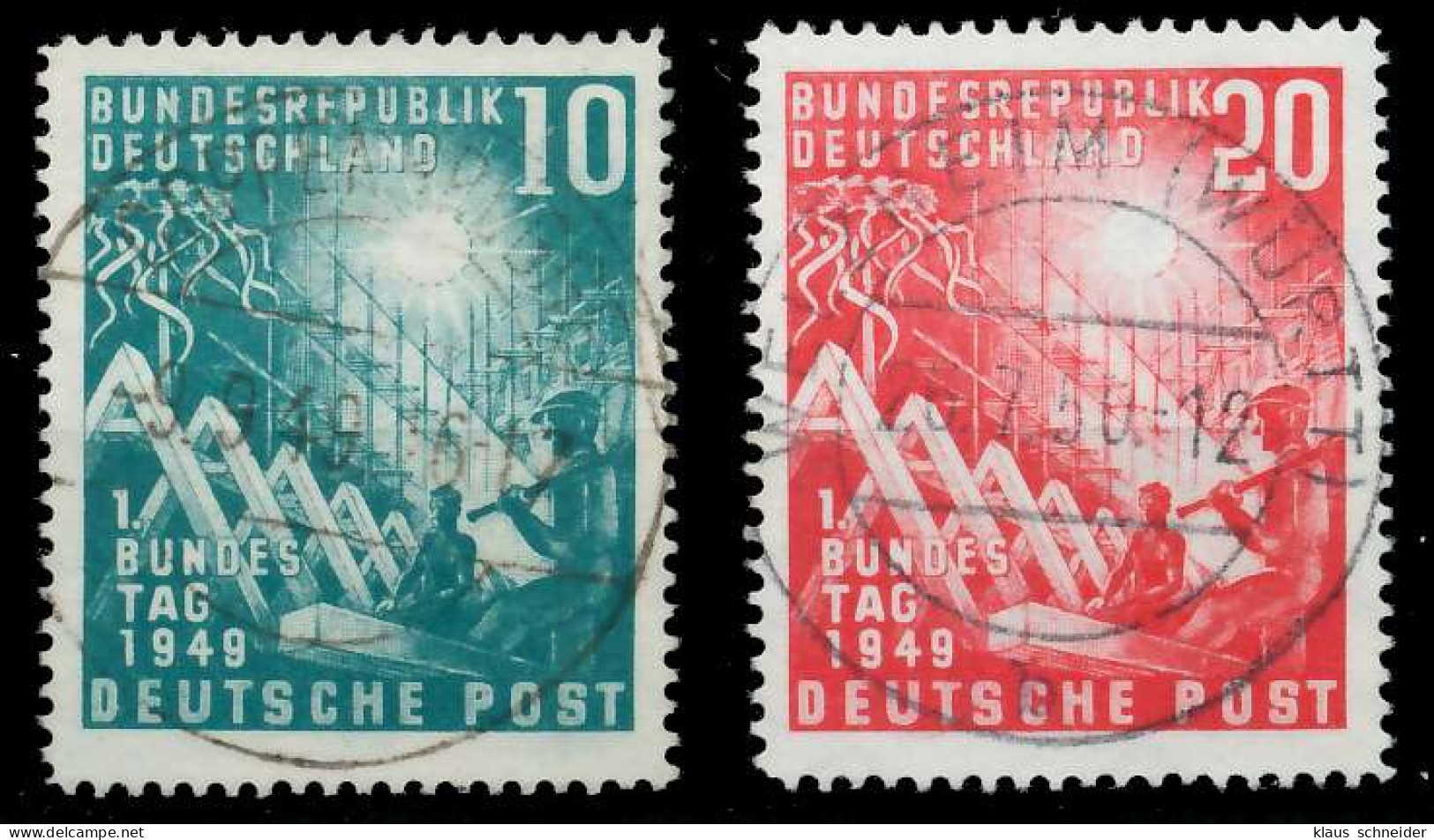 BRD BUND 1949 Nr 111-112 Zentrisch Gestempelt Gepr. X69B746 - Usati