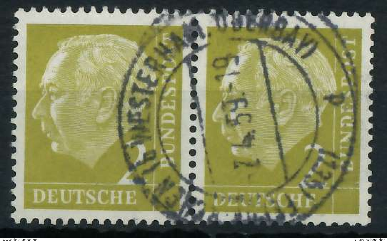 BRD BUND DS HEUSS 1 Nr 177xv Zentrisch Gestempelt WAAGR PAAR X69B836 - Used Stamps