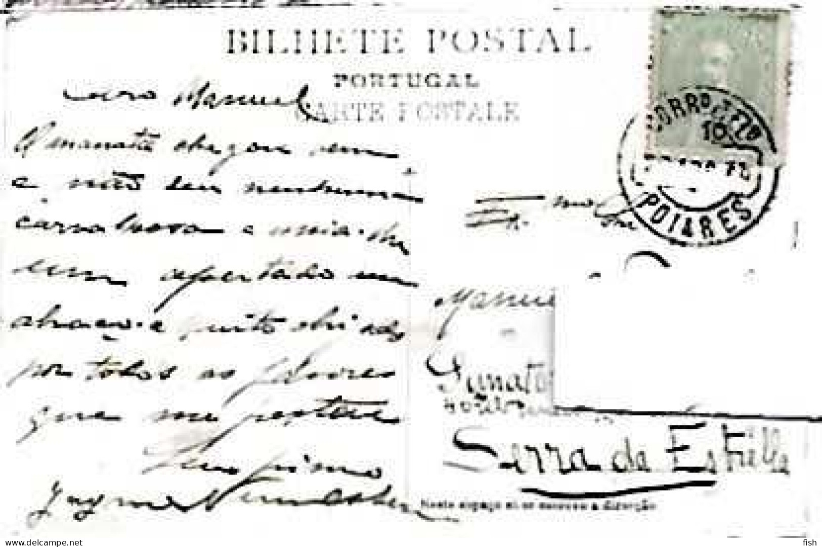 Portugal & Marcofilia, Arganil, Ponte Da Mucella, Estrada Real 12 A 38.8Km De Coimbra, Poiares A Manteigas 1909 (13 - Lettres & Documents