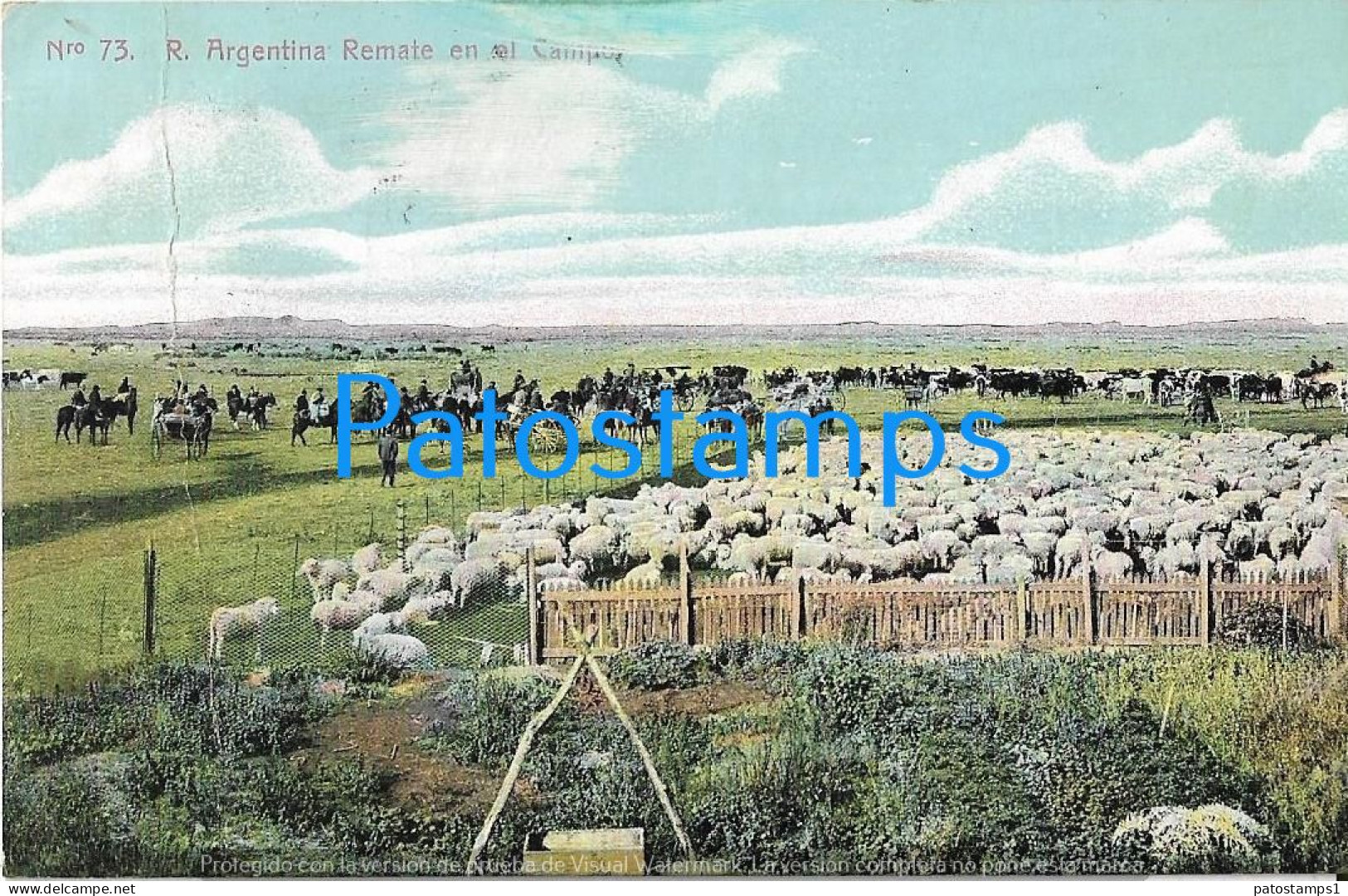 227846 ARGENTINA REMATE EN EL CAMPO SHEEP BREAK CIRCULATED TO ITALY POSTAL POSTCARD - Argentinië