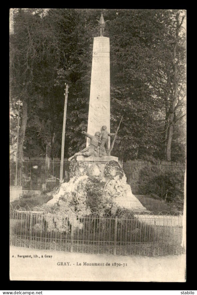 70 - GRAY - LE MONUMENT DE LA GUERRE DE 1870 - Gray