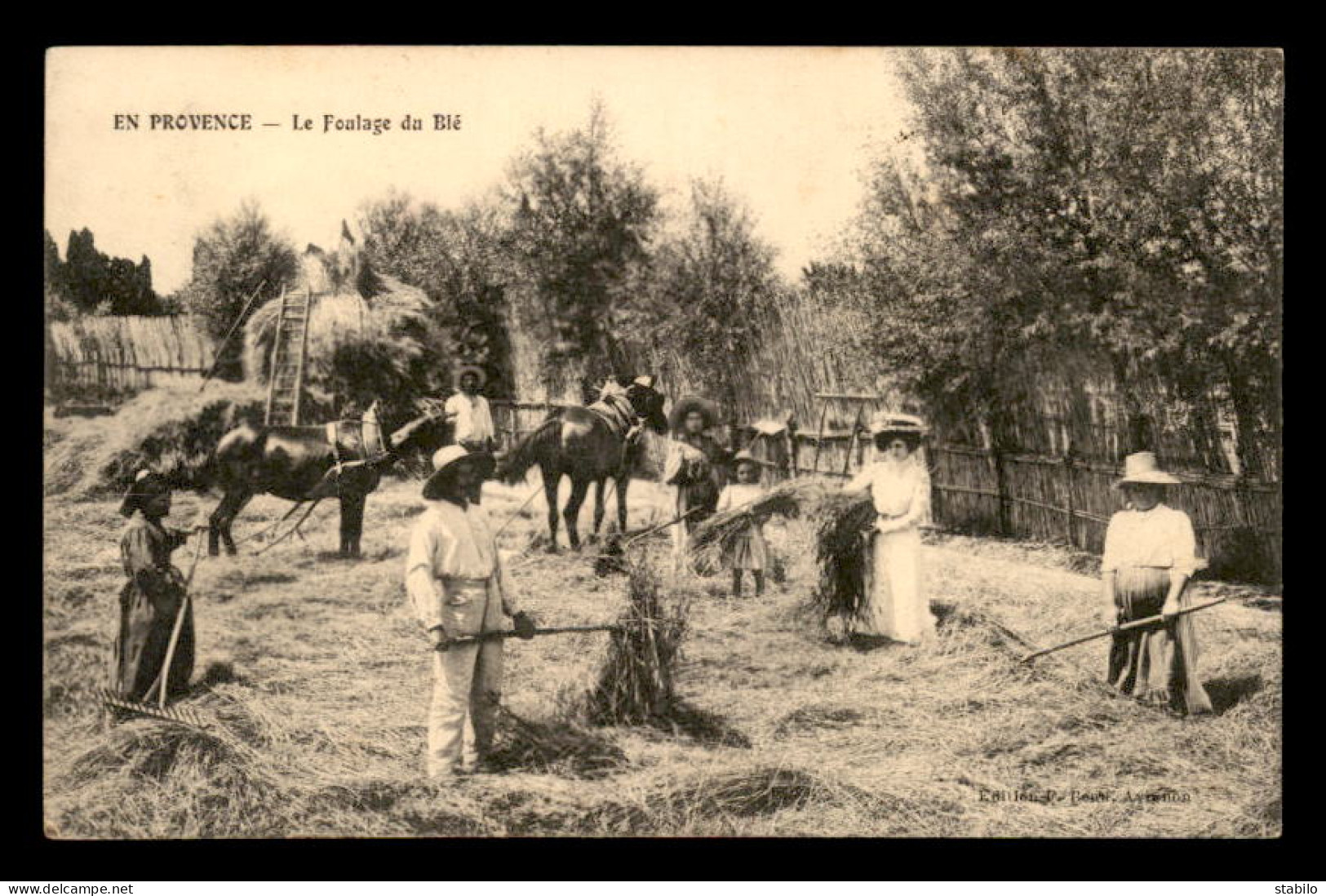 84 - EN PROVENCE - LE FOULAGE DU BLE - AGRICULTURE - EDITEUR F. BEAU AVIGNON - Autres & Non Classés