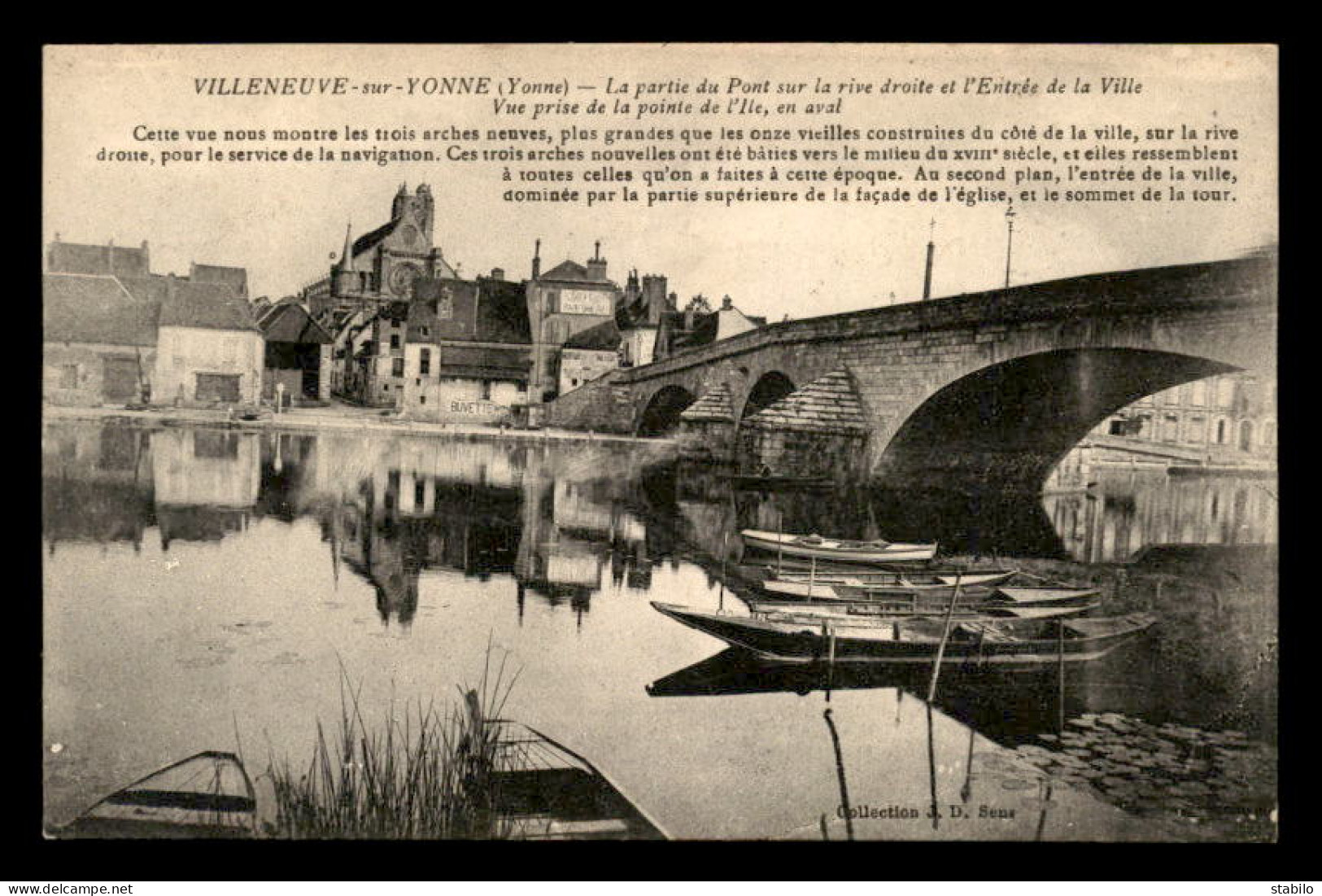 89 - VILLENEUVE-SUR-YONNE - LE PONT ET LA VILLE - Villeneuve-sur-Yonne