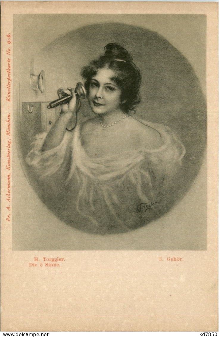 F. Torggler - Frau Am Telefon - Ackermann Kunstverlag - Women