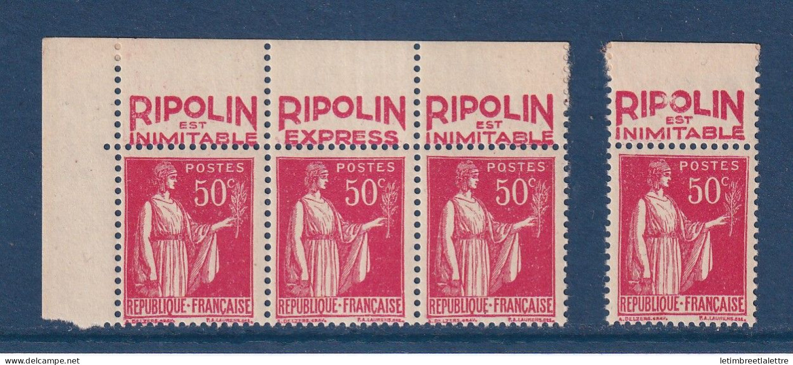 France - YT N° 283 - Neuf Sans Charnière Avec Adhérence - PUB - Publicité Ripolin - 1932 à 1933 - Unused Stamps