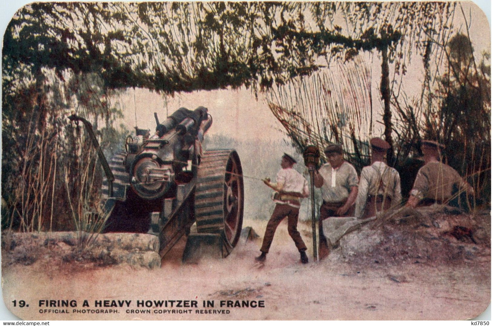 Firing A Heavy Howitzer In France - Guerre 1914-18