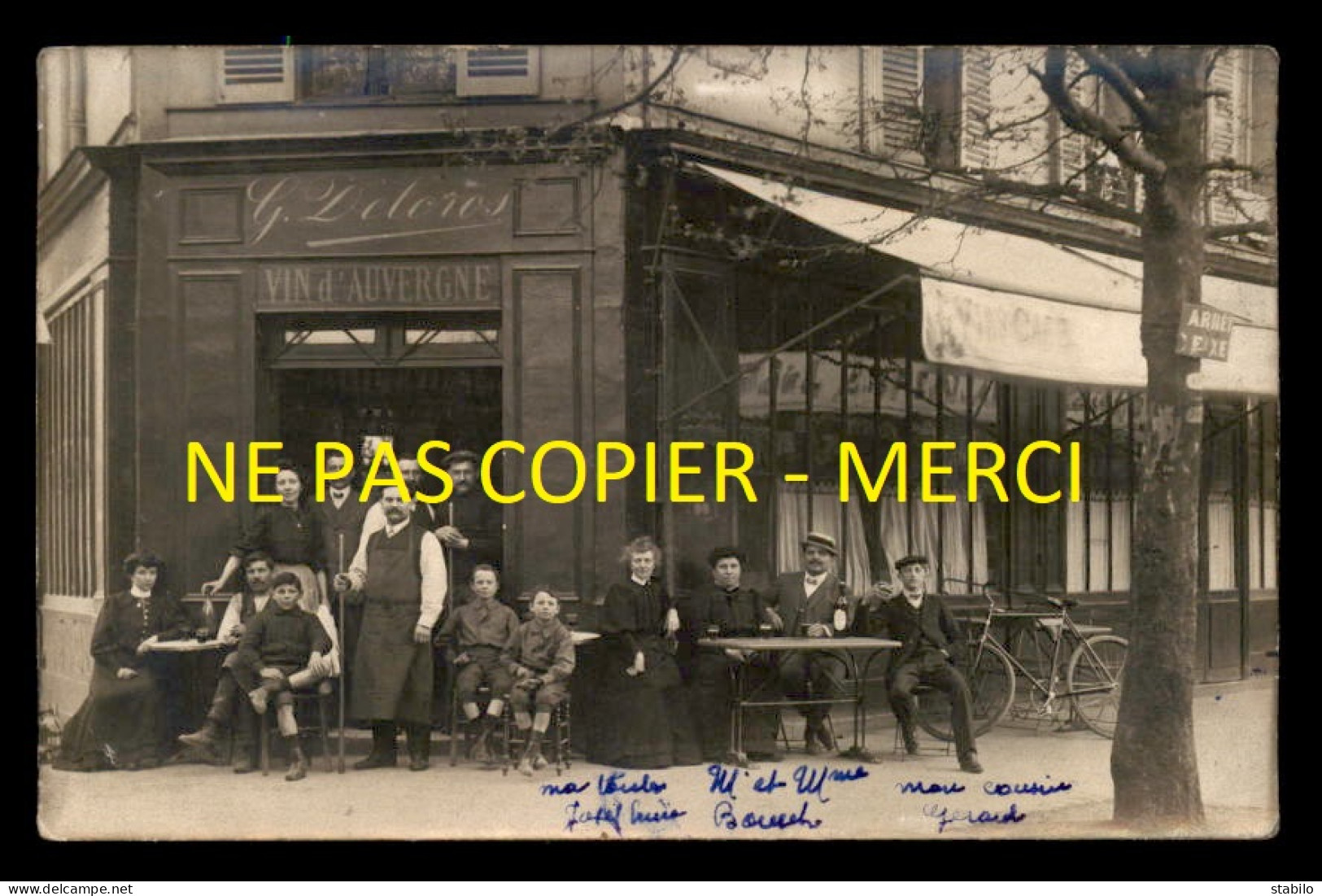 75 - PARIS 17EME - BOULEVARD DES BATIGNOLLES  (PLAQUE DE RUE) - CAFE G. DELCROS - CARTE PHOTO ORIGINALE - Distretto: 17