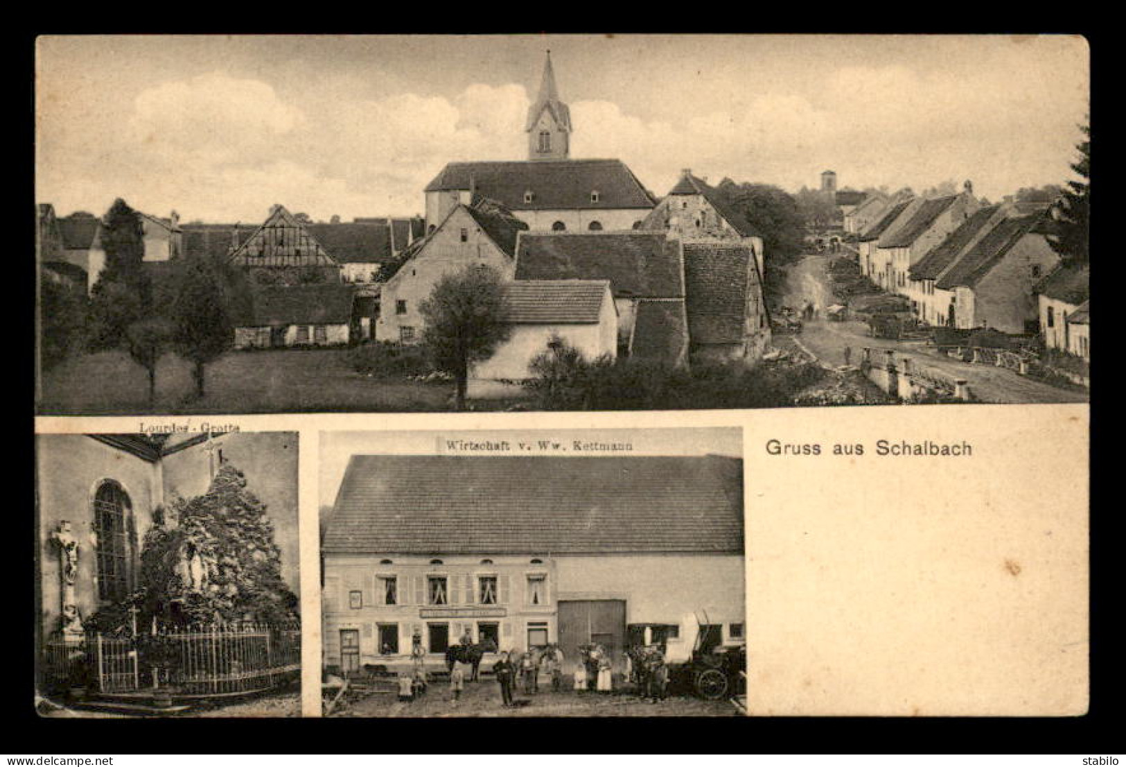 57 - SCHALBACH - GRUSS AUS - WIRTSCHAFT KETTMANN - VUE GENERALE - LOURRDESGROTTE - Autres & Non Classés