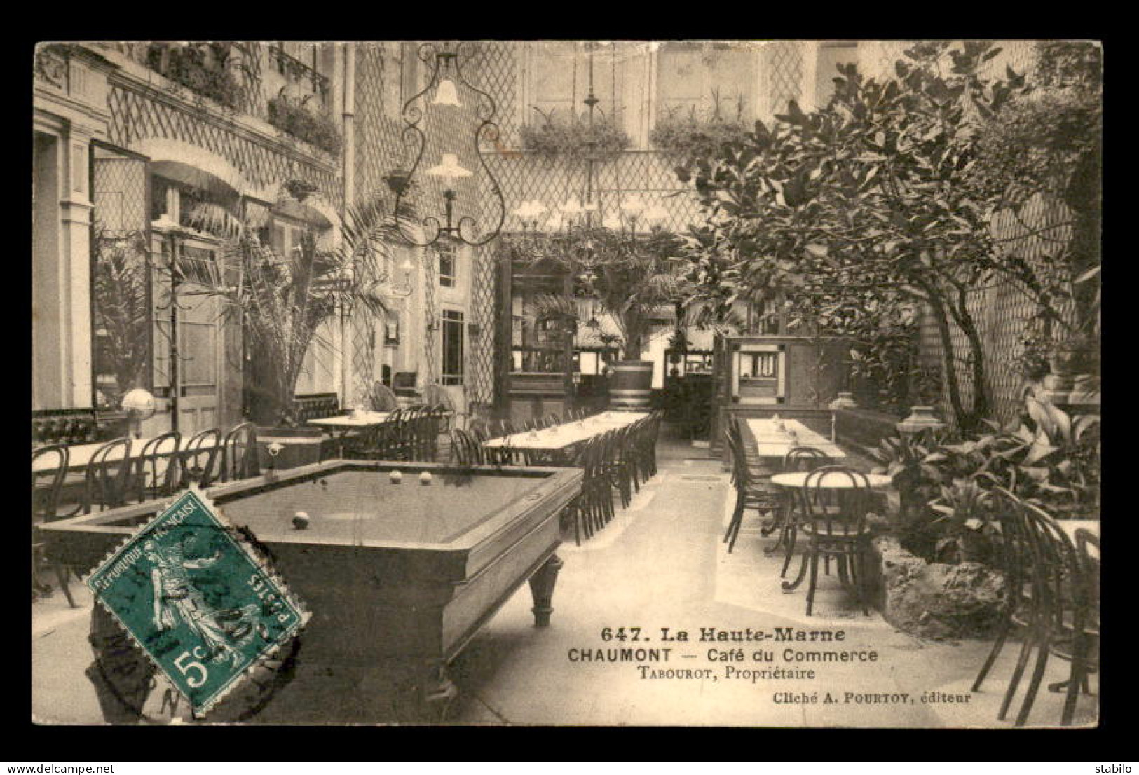 52 - CHAUMONT - LE CAFE DU COMMERCE - BILLARD - MOBILIER STYLE THONET - PROPRIETAIRE TABOUROT - Chaumont