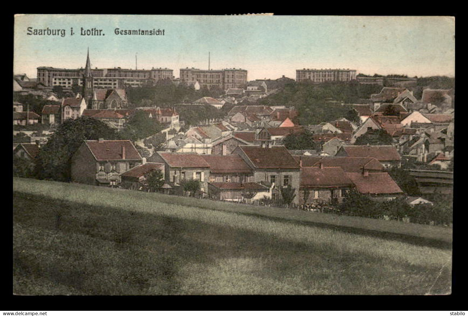 57 - SARREBOURG - SAARBURG - VUE GENERALE - CARTE COLORISEE - Sarrebourg