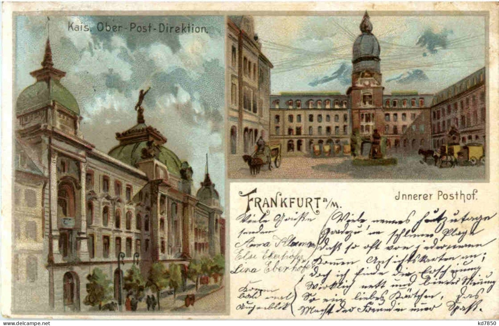 Frankfurt - Kaiserliche Post Direktion - Litho - Frankfurt A. Main