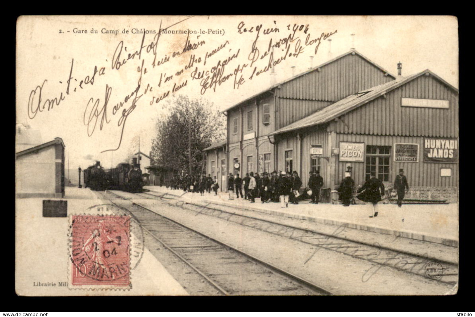 51 - MOURMELON-LE-PETIT - CAMP DE CHALONS -  TRAIN EN  GARE DE CHEMIN DE FER - Mourmelon Le Grand