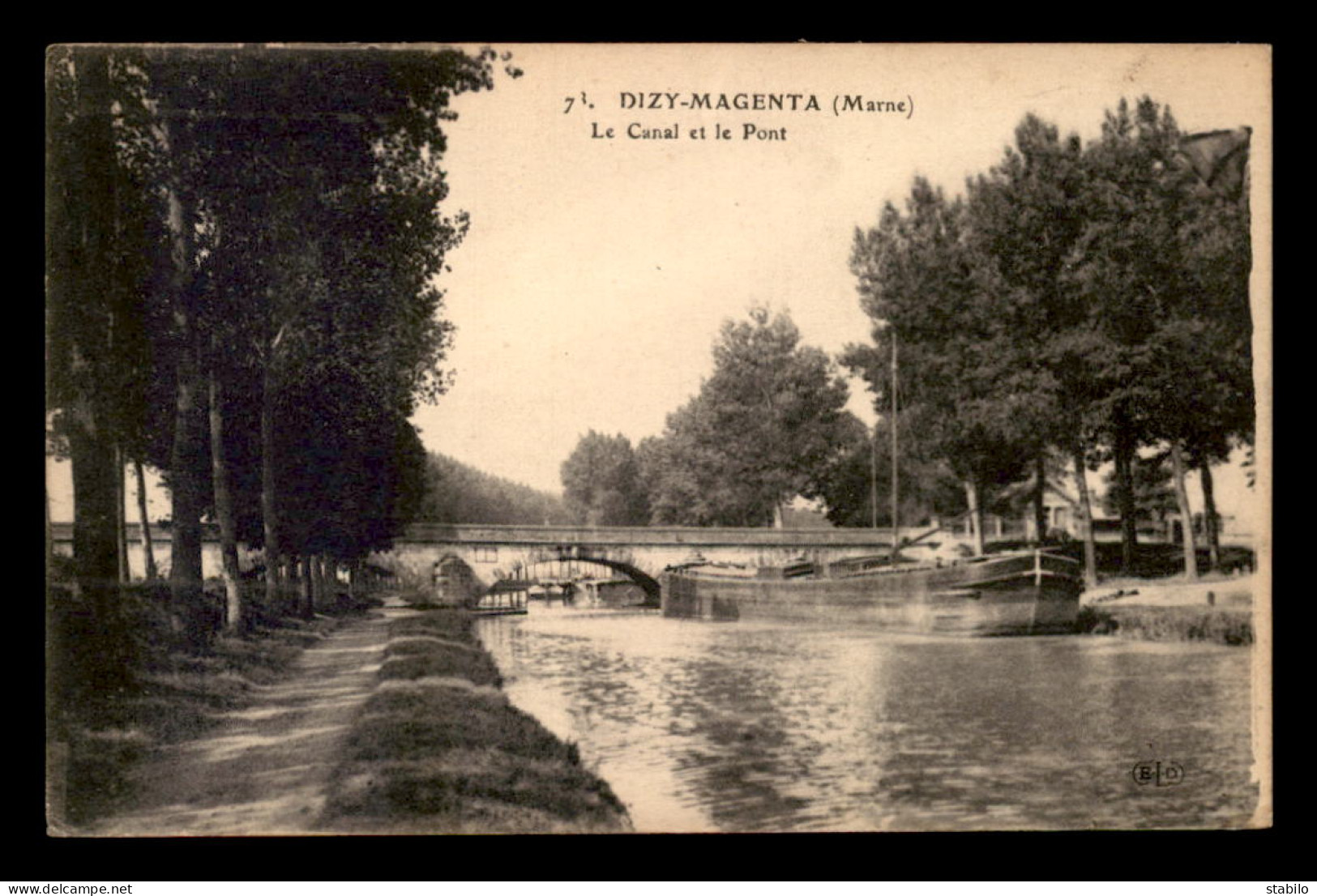 51 - DIZY-MAGENTA - LE CANAL ET LE PONT - PENICHE - Other & Unclassified