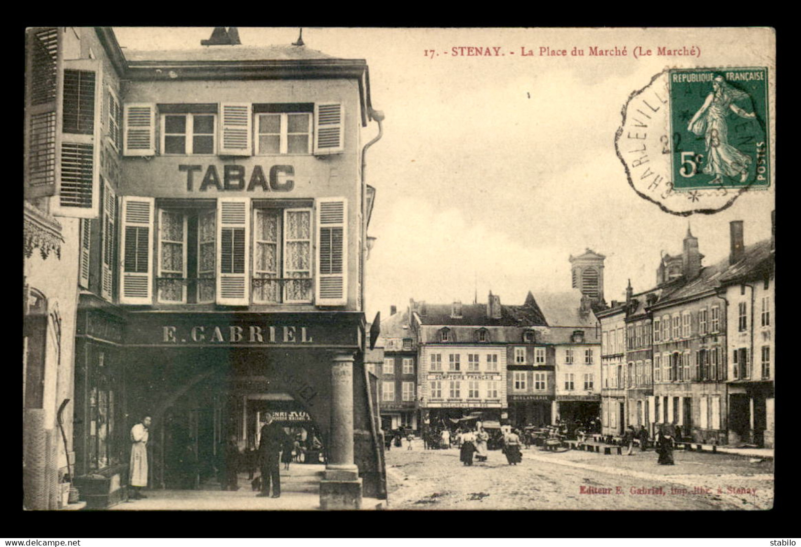 55 - STENAY - PLACE DU MARCHE - MAGASIN E. GABRIEL, EDITEUR DE CARTES - Stenay