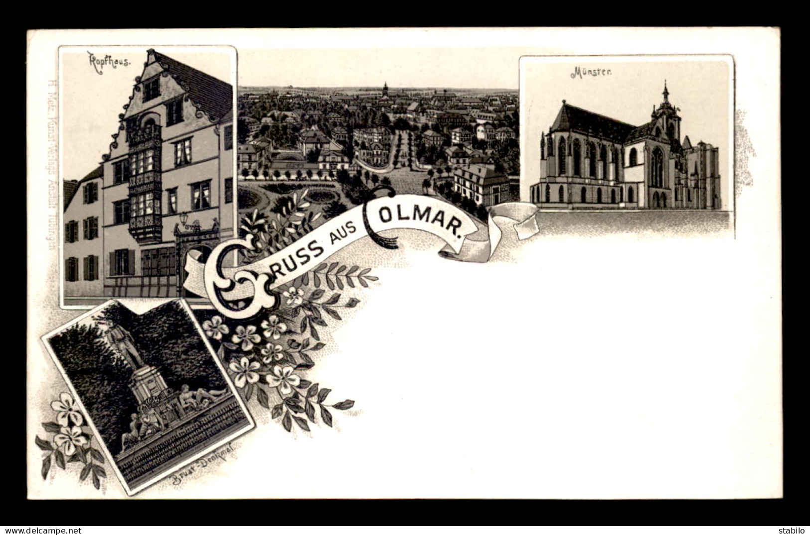 68 - COLMAR - CARTE LITHOGRAPHIQUE GRUSS  - Colmar