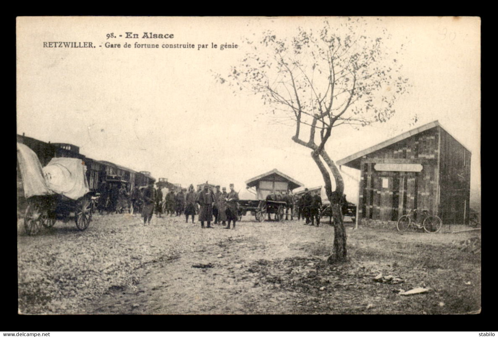 68 - RETZWILLER - GARE DE CHEMIN DE FER DE FORTUNE CONSTRUITE PAR LE GENIE - Autres & Non Classés