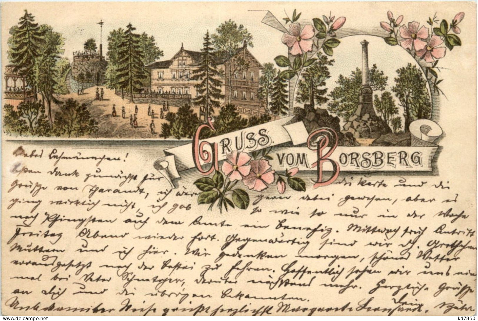 Gruss Vom Borsberg - Litho 1894 - Dresden