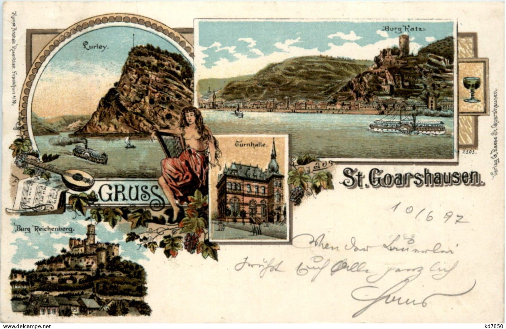 Gruss Aus St. Goarhausen - Litho - St. Goar