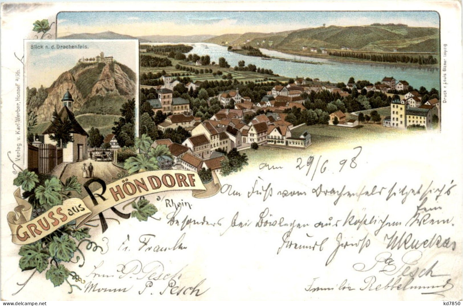 Gruss Aus Rhöndorf - Litho - Bad Honnef