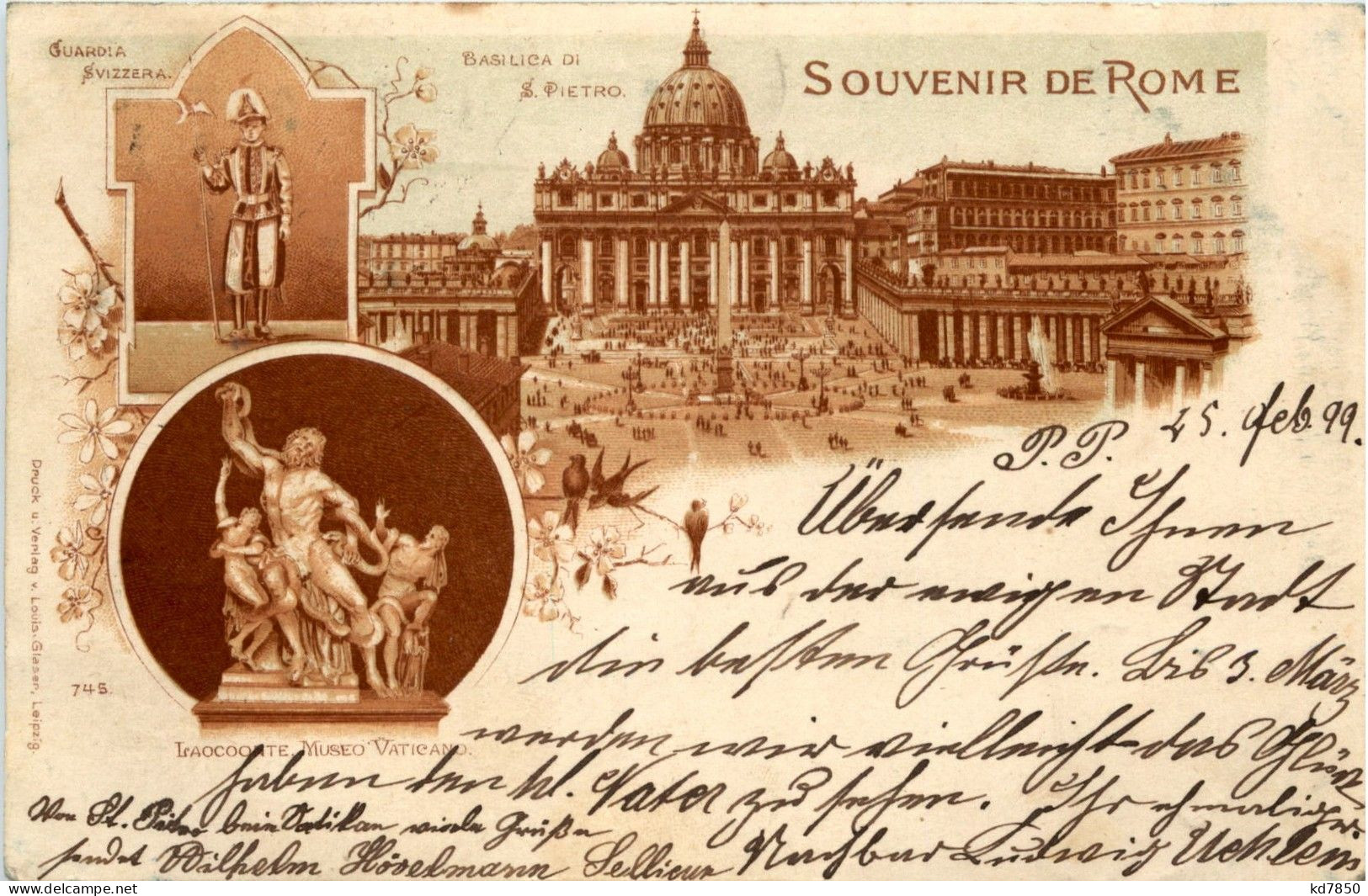 Souvenir De Rome - Litho 1899 - Autres & Non Classés