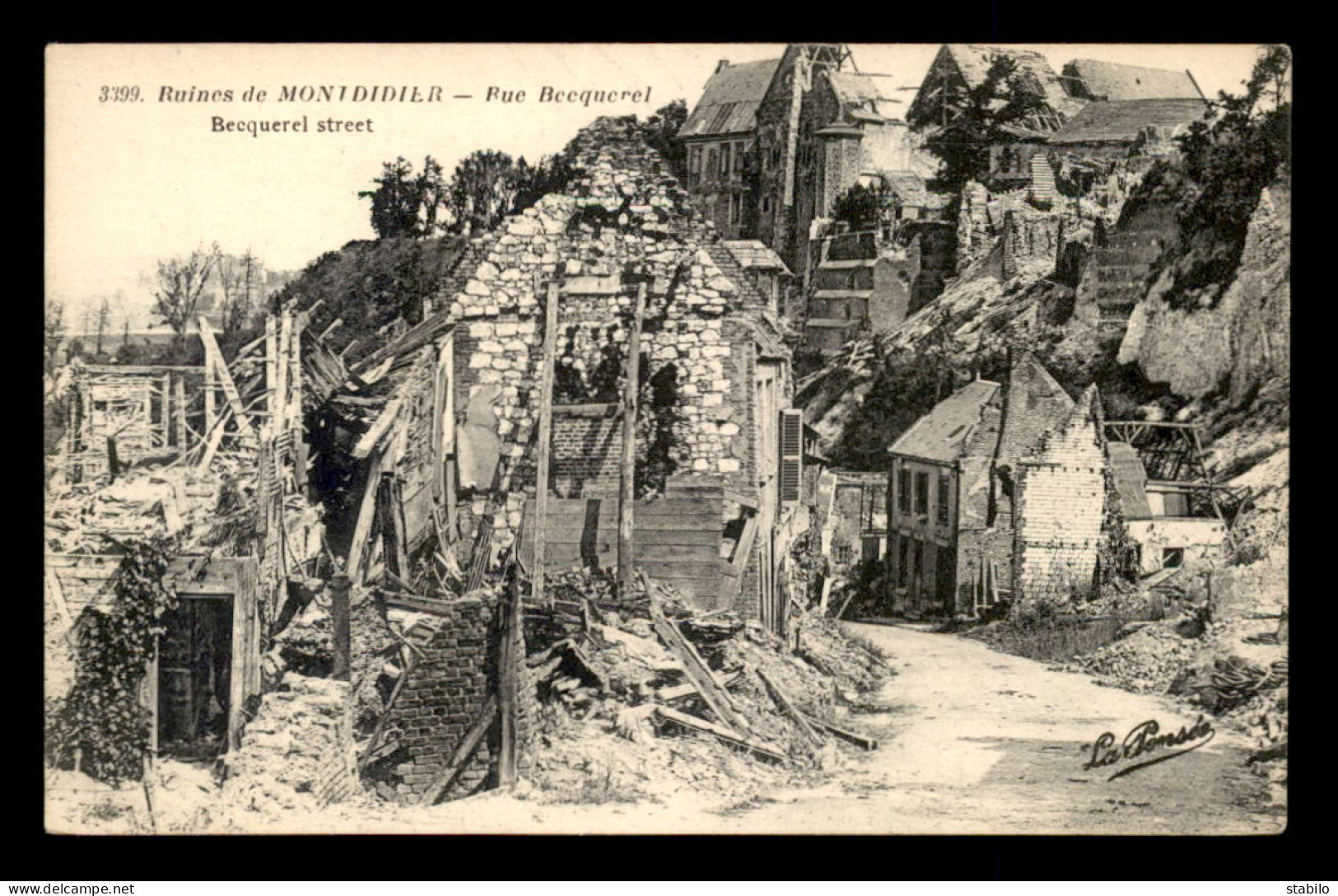 80 - MONTDIDIER - LES RUINES RUE BECQUEREL - GUERRE 14/18 - Montdidier