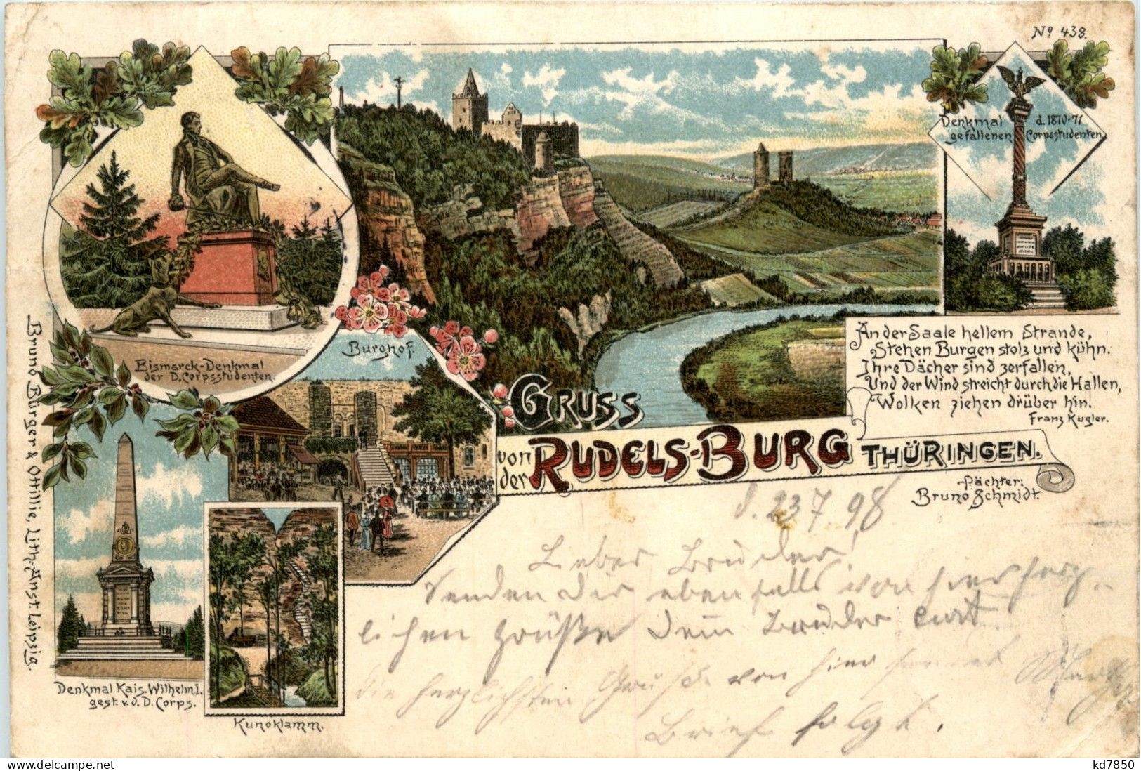 Gruss Von Der Rudelsburg - Litho - Bad Kösen