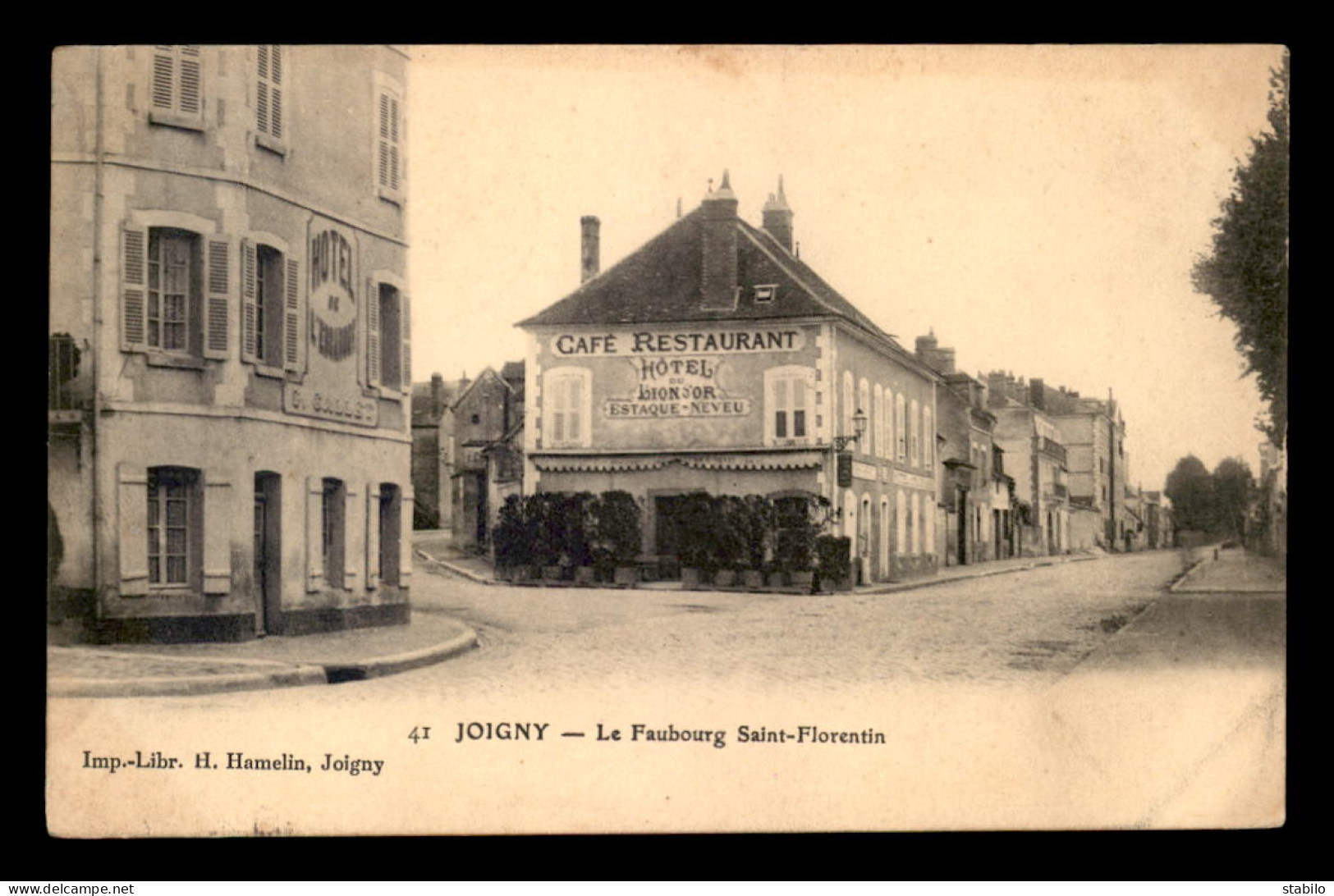 89 - JOIGNY - LE FAUBOURG ST-FLORENTIN - CAFE-RESTAURANT-HOTEL DU LION D'OR - ESTAQUE-NEVEU PROPRIETAIRE - Joigny